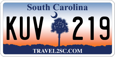 SC license plate KUV219