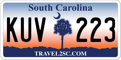 SC license plate KUV223