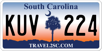 SC license plate KUV224