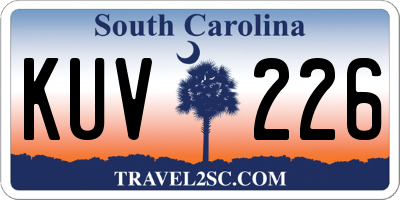 SC license plate KUV226