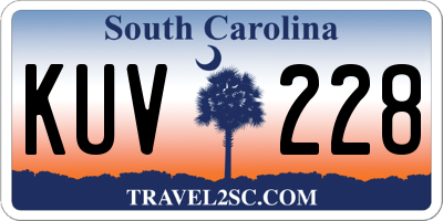 SC license plate KUV228