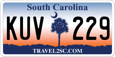 SC license plate KUV229