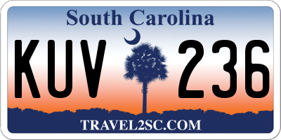 SC license plate KUV236