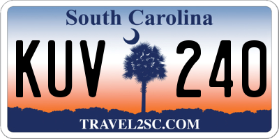 SC license plate KUV240