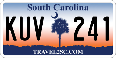 SC license plate KUV241