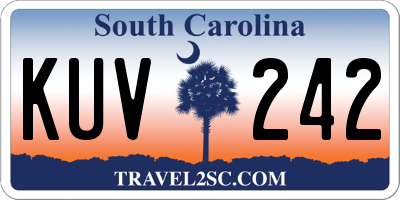 SC license plate KUV242