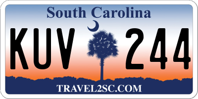 SC license plate KUV244