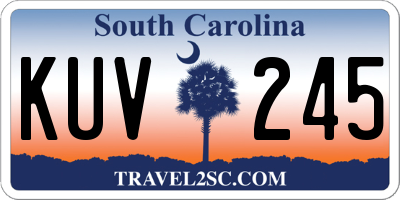 SC license plate KUV245