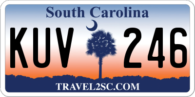 SC license plate KUV246