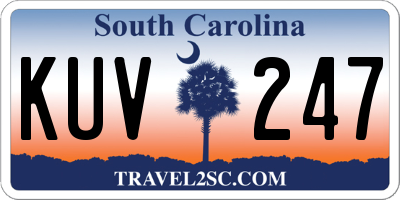 SC license plate KUV247
