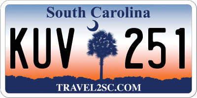 SC license plate KUV251
