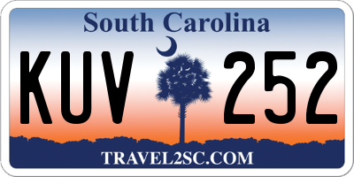 SC license plate KUV252