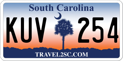SC license plate KUV254