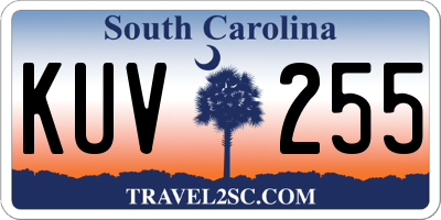 SC license plate KUV255