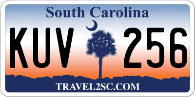 SC license plate KUV256