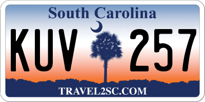SC license plate KUV257