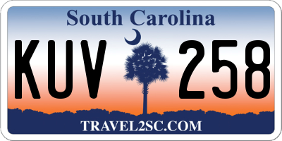 SC license plate KUV258