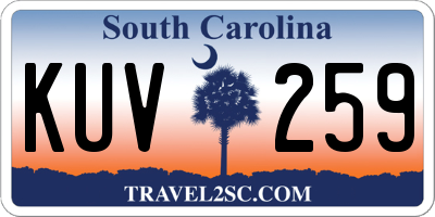 SC license plate KUV259