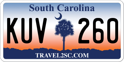 SC license plate KUV260