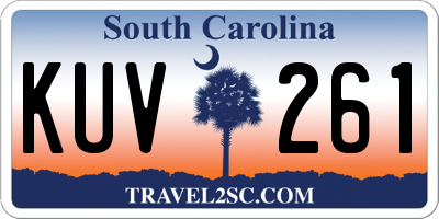 SC license plate KUV261
