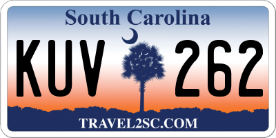 SC license plate KUV262