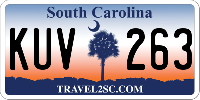 SC license plate KUV263