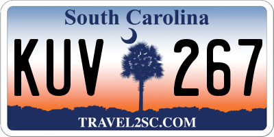 SC license plate KUV267