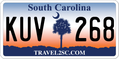 SC license plate KUV268