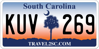 SC license plate KUV269
