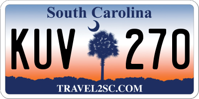SC license plate KUV270