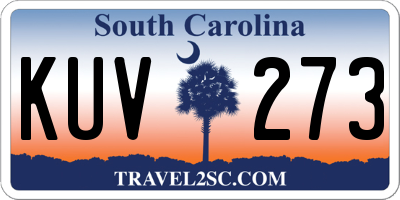 SC license plate KUV273