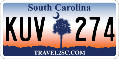SC license plate KUV274