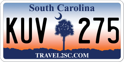SC license plate KUV275