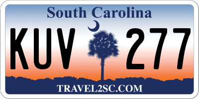 SC license plate KUV277