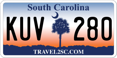 SC license plate KUV280