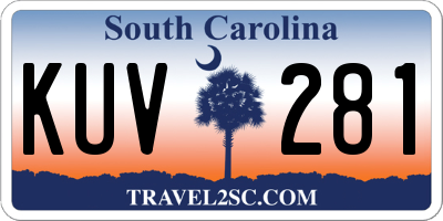 SC license plate KUV281