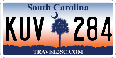SC license plate KUV284