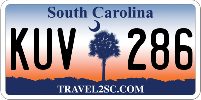 SC license plate KUV286