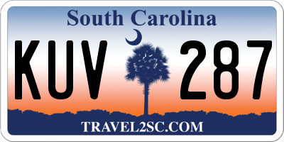 SC license plate KUV287