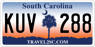 SC license plate KUV288