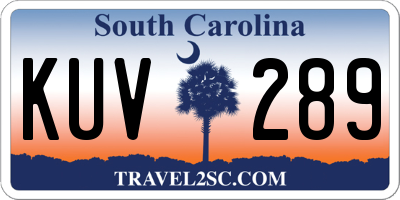 SC license plate KUV289