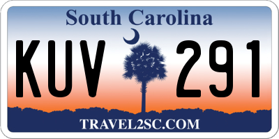 SC license plate KUV291