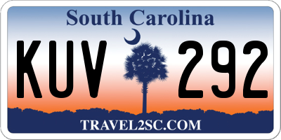 SC license plate KUV292