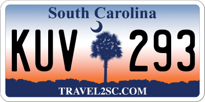 SC license plate KUV293
