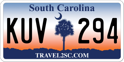 SC license plate KUV294