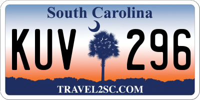 SC license plate KUV296