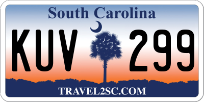 SC license plate KUV299
