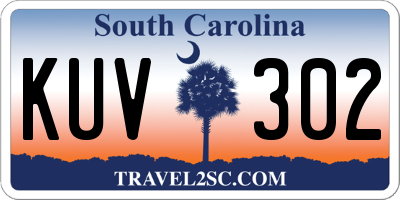 SC license plate KUV302