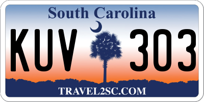 SC license plate KUV303