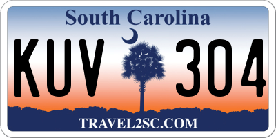 SC license plate KUV304